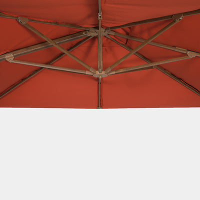 Sombrilla excentrica antiviento Mistral 3x3m - Estructura efecto madera