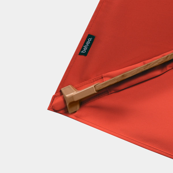 Sombrilla excentrica antiviento Mistral 3x3m - Estructura efecto madera