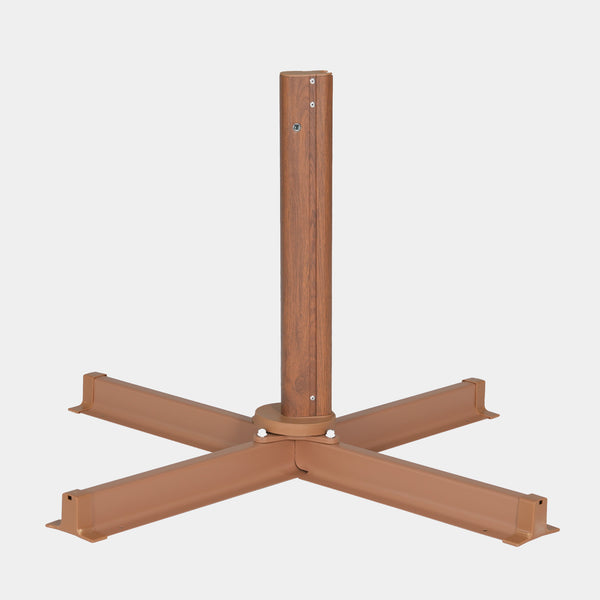 Sombrilla excentrica antiviento Mistral 3x4m - Estructura efecto madera