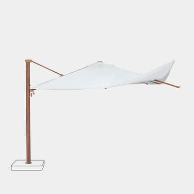 Sombrilla excentrica antiviento Mistral 3x3m - Estructura efecto madera