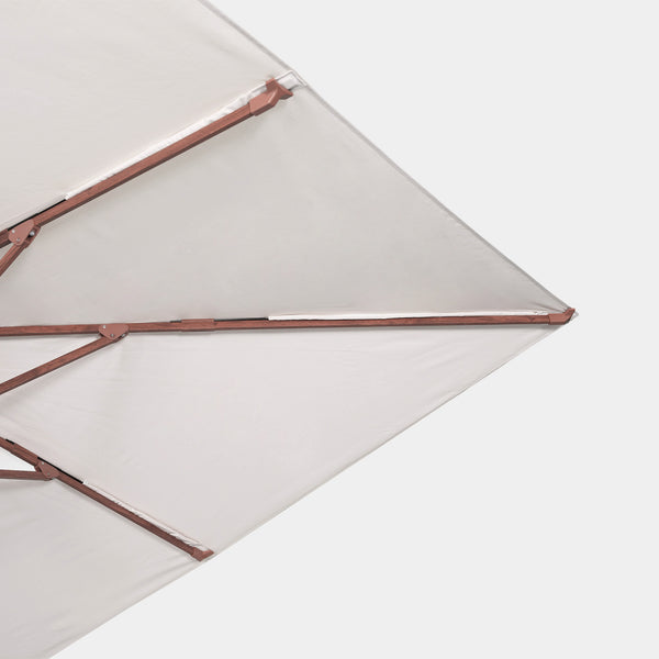 Sombrilla excentrica antiviento Mistral 3x3m - Estructura efecto madera