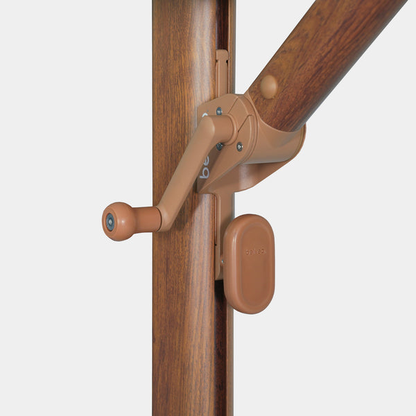 Sombrilla excentrica antiviento Mistral 3x4m - Estructura efecto madera