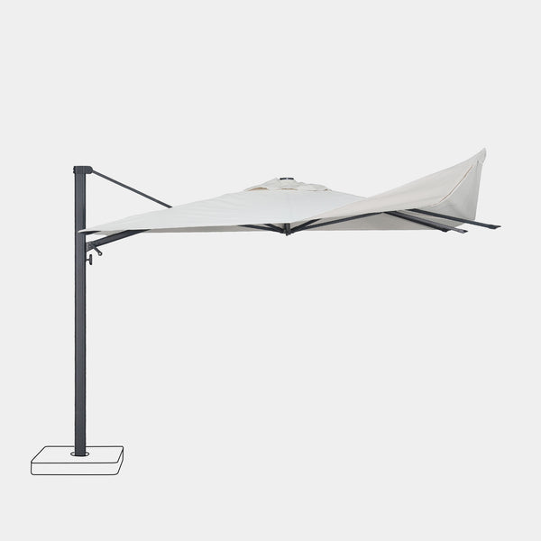 Sombrilla excentrica antiviento Mistral 3x3m - Estructura gris antracita