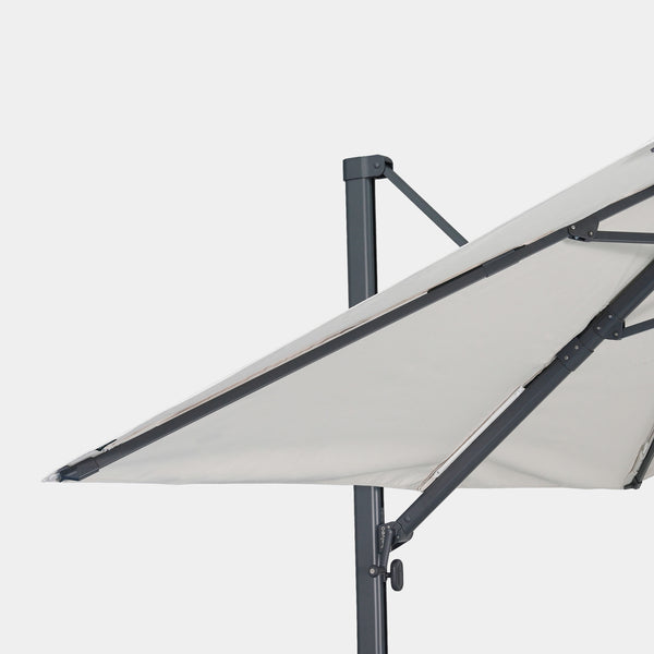 Sombrilla excentrica antiviento Mistral 3x3m - Estructura gris antracita