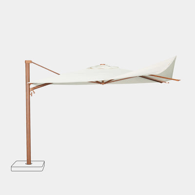 Sombrilla excentrica antiviento Mistral 3x3m - Estructura efecto madera