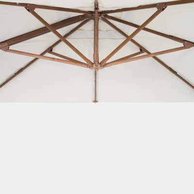 Sombrilla excentrica antiviento Mistral 3x4m - Estructura efecto madera