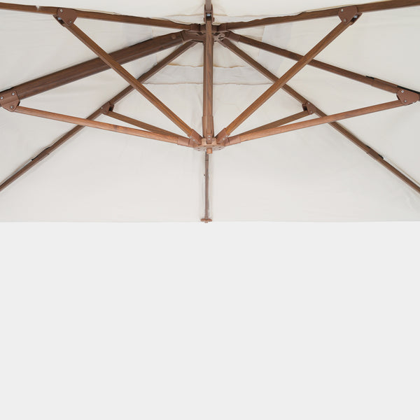 Sombrilla excentrica antiviento Mistral 3x4m - Estructura efecto madera