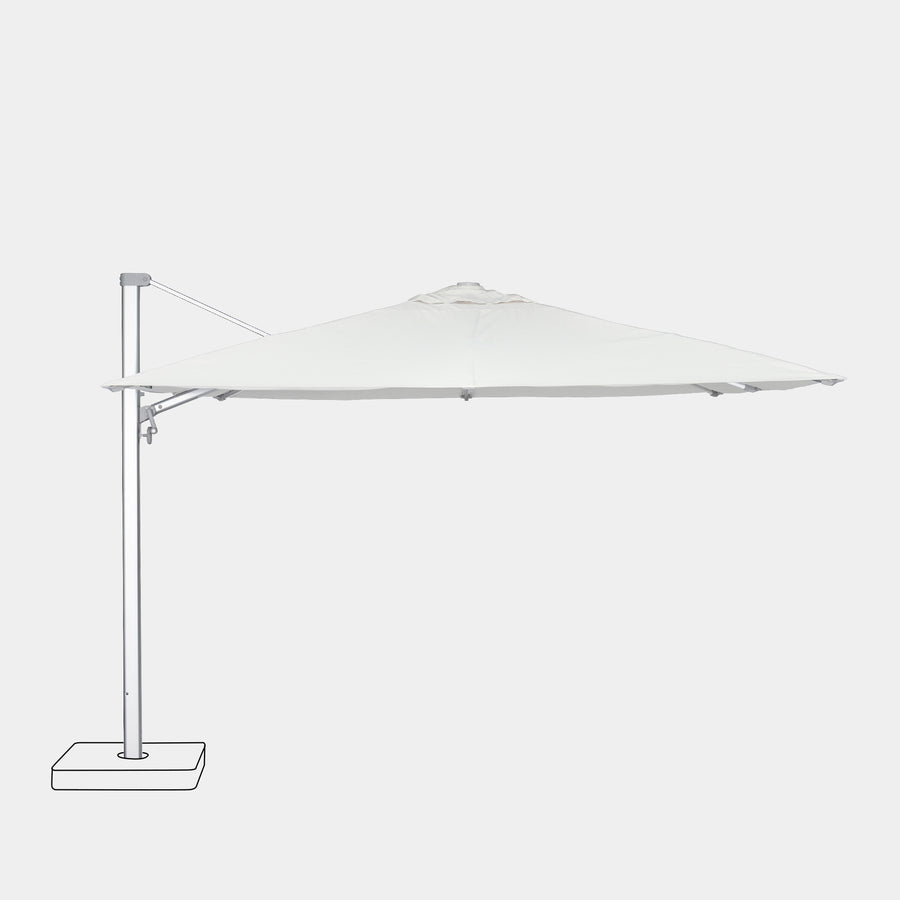 Sombrilla excentrica antiviento Mistral 3x4m - Estructura gris claro