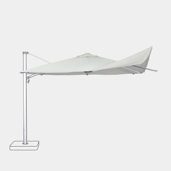 Sombrilla excentrica antiviento Mistral 3x4m - Estructura gris claro