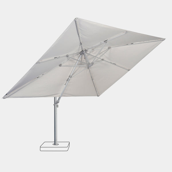 Sombrilla excentrica antiviento Mistral 3x4m - Estructura gris claro