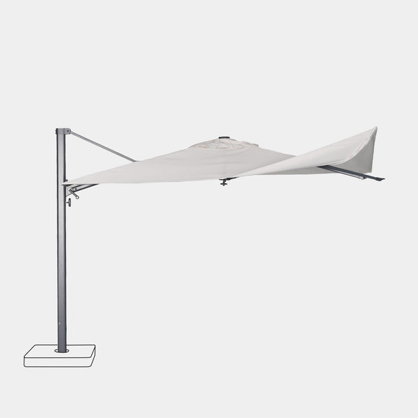 Sombrilla excentrica antiviento Mistral 3x4m - Estructura gris antracita