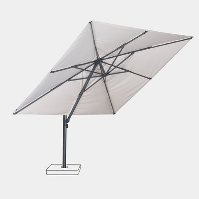 Sombrilla excentrica antiviento Mistral 3x4m - Estructura gris antracita