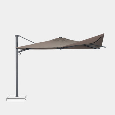 Sombrilla excentrica antiviento Mistral 3x4m - Estructura gris antracita