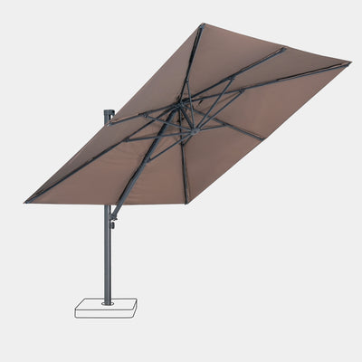 Sombrilla excentrica antiviento Mistral 3x4m - Estructura gris antracita