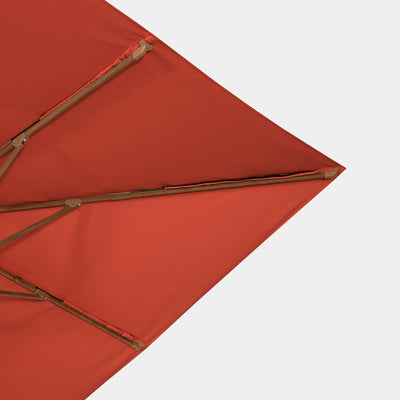 Sombrilla excentrica antiviento Mistral 3x4m - Estructura efecto madera