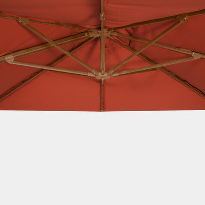 Sombrilla excentrica antiviento Mistral 3x4m - Estructura efecto madera