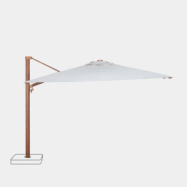 Sombrilla excentrica antiviento Mistral 3x4m - Estructura efecto madera