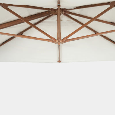 Sombrilla excentrica antiviento Mistral 3x4m - Estructura efecto madera