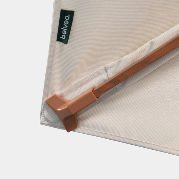 Sombrilla excentrica antiviento Mistral 3x4m - Estructura efecto madera