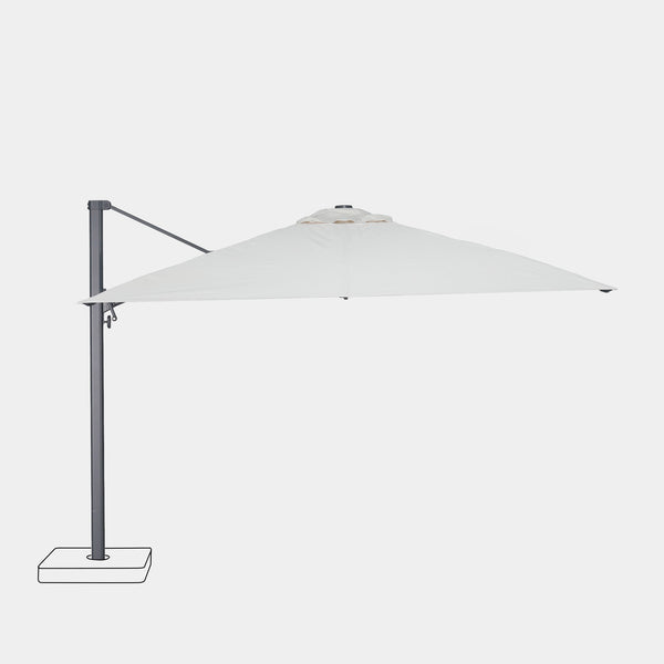 Sombrilla excentrica antiviento Mistral 3x4m - Estructura gris antracita