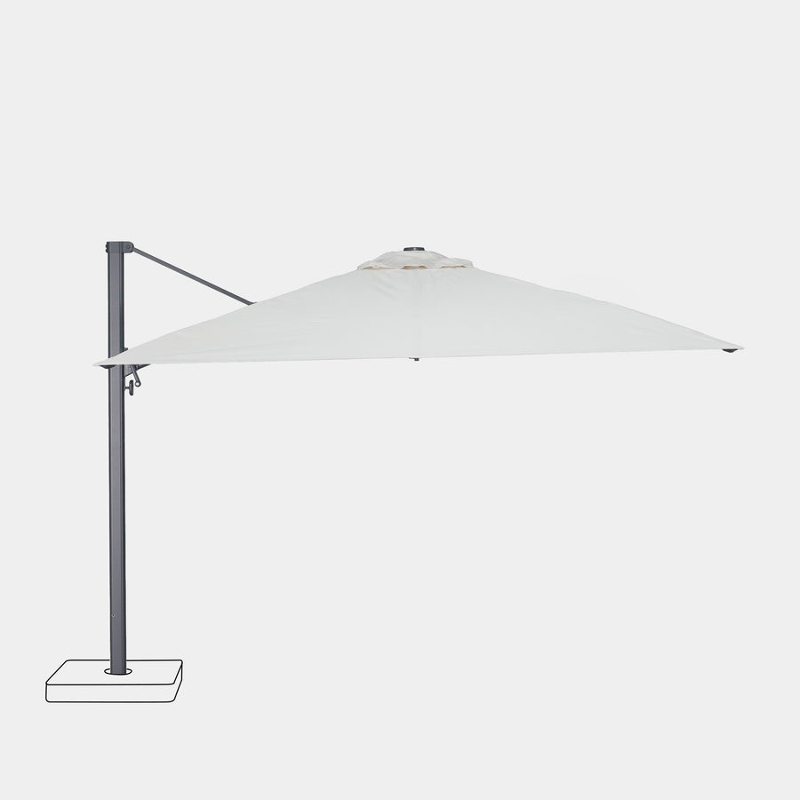 Sombrilla excentrica antiviento Mistral 3x4m - Estructura gris antracita