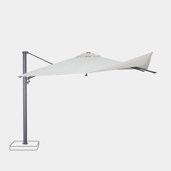 Sombrilla excentrica antiviento Mistral 3x4m - Estructura gris antracita