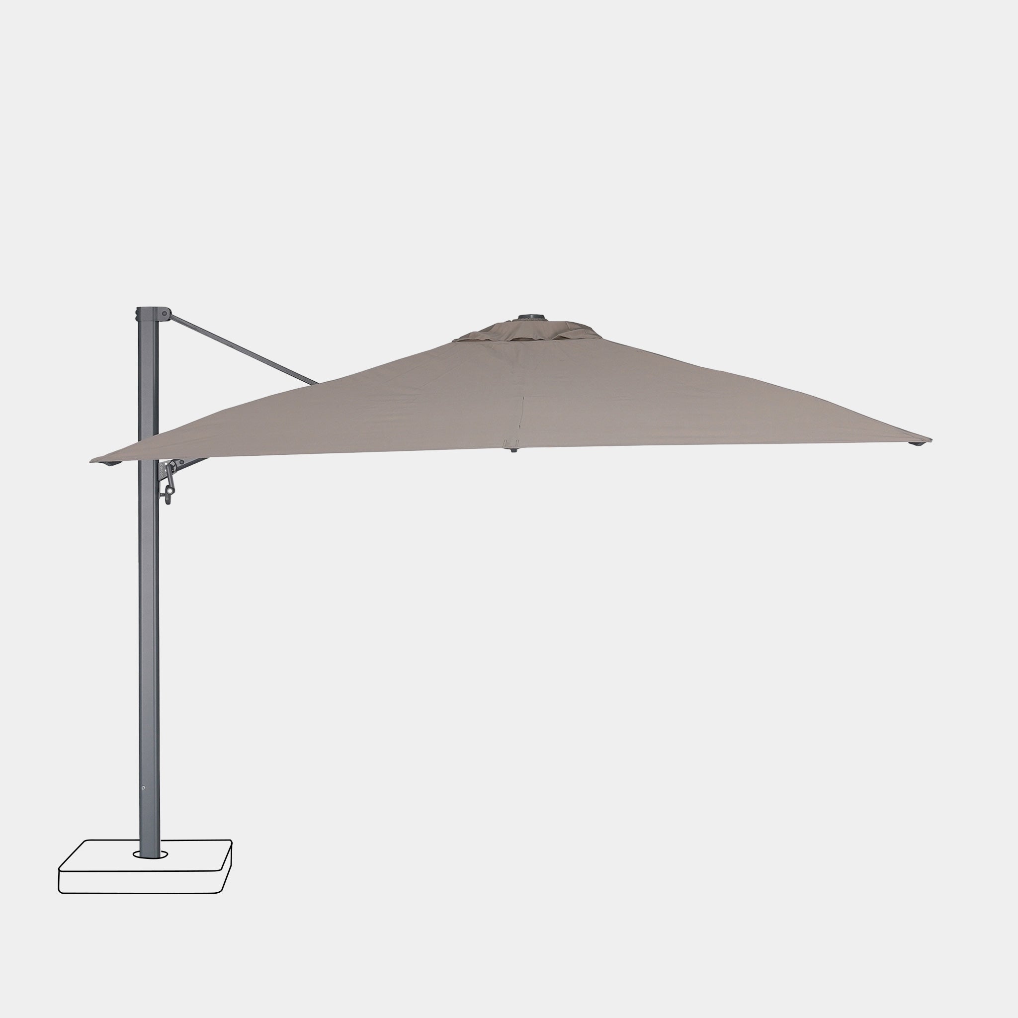 Sombrilla excentrica antiviento Mistral 3x4m - Estructura gris antracita