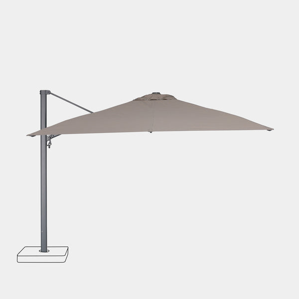 Sombrilla excentrica antiviento Mistral 3x4m - Estructura gris antracita