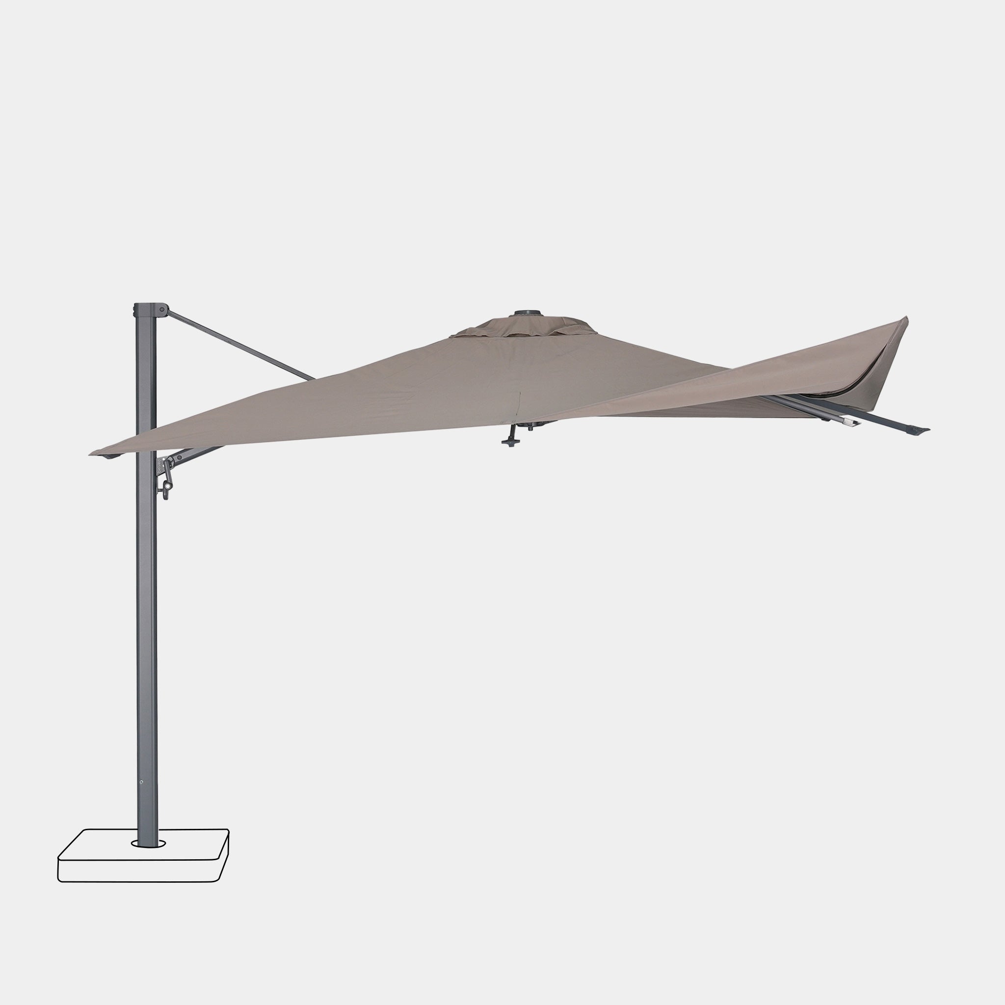 Sombrilla excentrica antiviento Mistral 3x4m - Estructura gris antracita