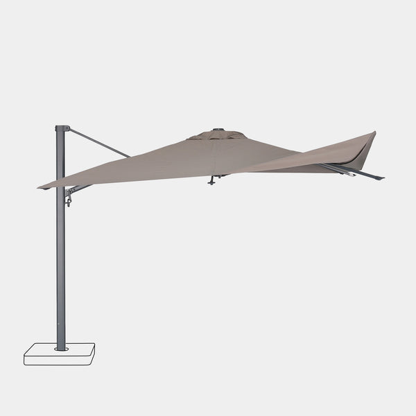 Sombrilla excentrica antiviento Mistral 3x4m - Estructura gris antracita