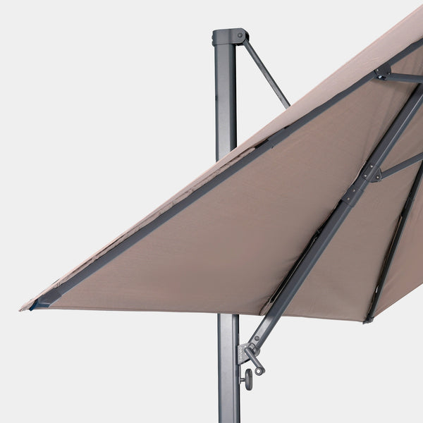 Sombrilla excentrica antiviento Mistral 3x4m - Estructura gris antracita