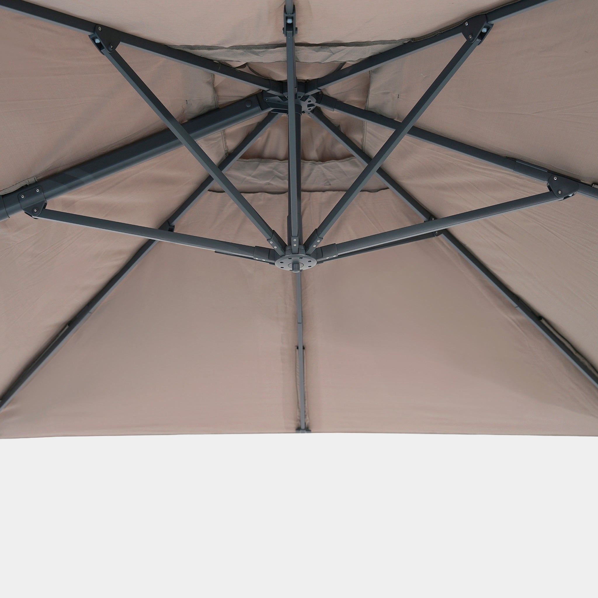 Sombrilla excentrica antiviento Mistral 3x4m - Estructura gris antracita