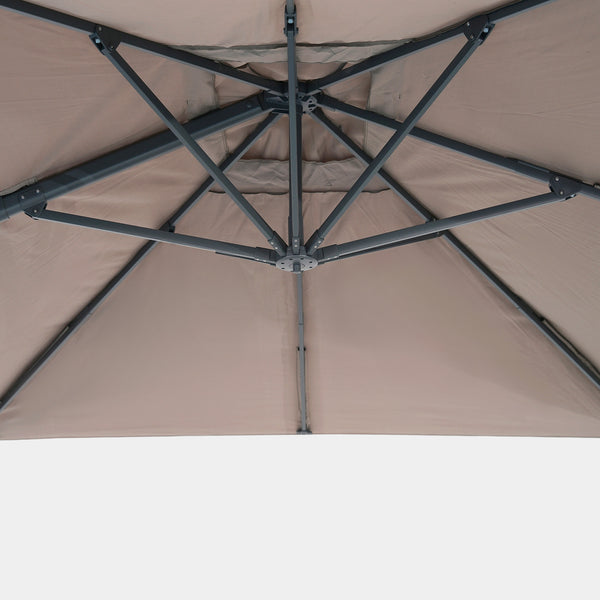 Sombrilla excentrica antiviento Mistral 3x4m - Estructura gris antracita