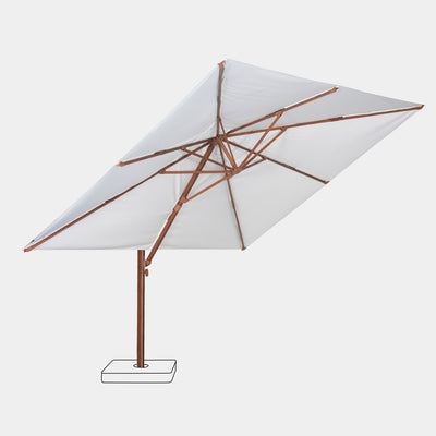 Sombrilla excentrica antiviento Mistral 3x4m - Estructura efecto madera