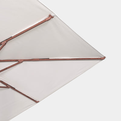 Sombrilla excentrica antiviento Mistral 3x4m - Estructura efecto madera