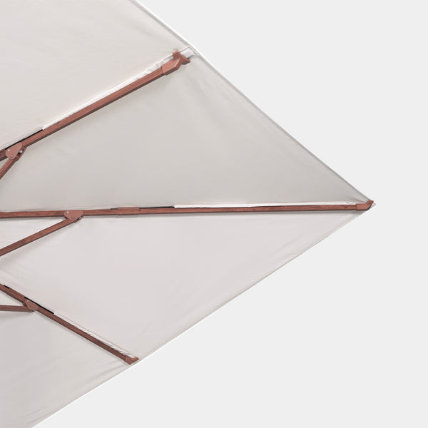 Sombrilla excentrica antiviento Mistral 3x4m - Estructura efecto madera