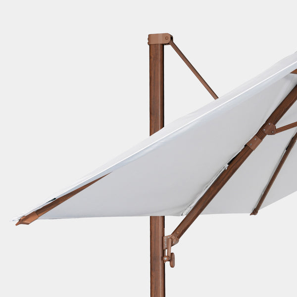 Sombrilla excentrica antiviento Mistral 3x4m - Estructura efecto madera