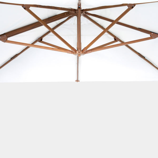 Sombrilla excentrica antiviento Mistral 3x4m - Estructura efecto madera