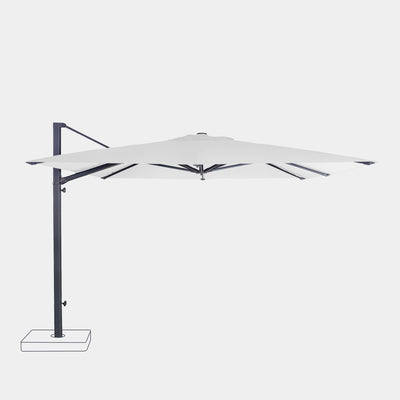 Sombrilla excentrica antiviento Mistral 3x3m - Estructura gris antracita