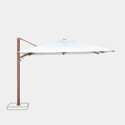 Sombrilla excentrica antiviento Mistral 3x4m - Estructura efecto madera