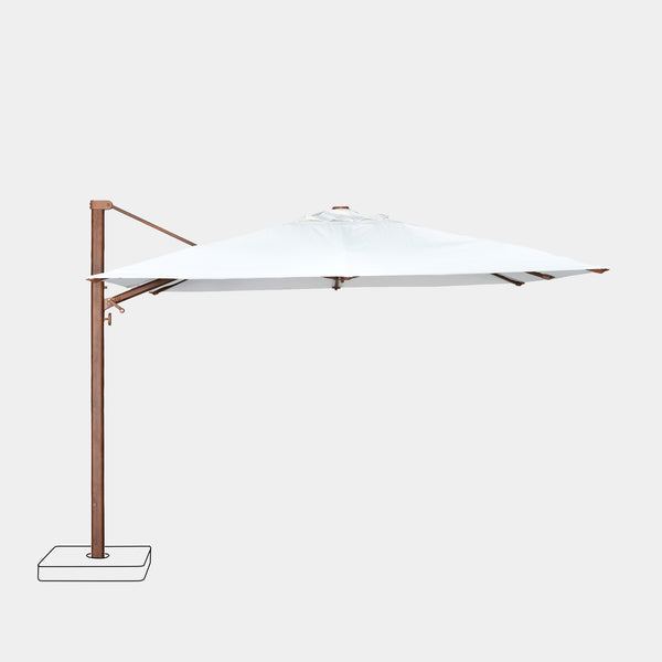 Sombrilla excentrica antiviento Mistral 3x4m - Estructura efecto madera