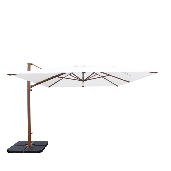 Sombrilla excentrica antiviento Mistral 3x4m - Estructura efecto madera