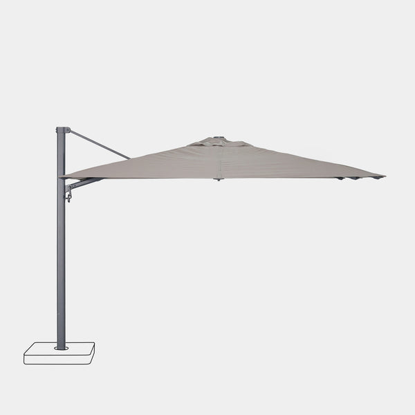Sombrilla excentrica antiviento Mistral 3x3m - Estructura gris antracita