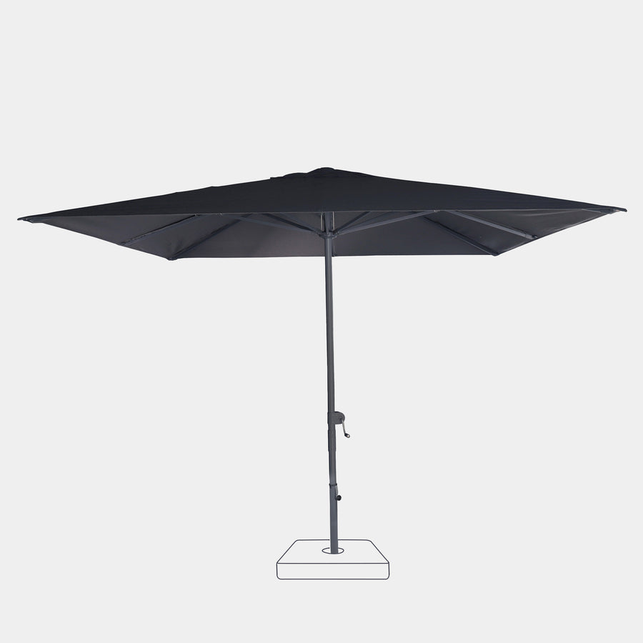 Sombrilla antiviento Aura 3x3m - Estructura gris antracita