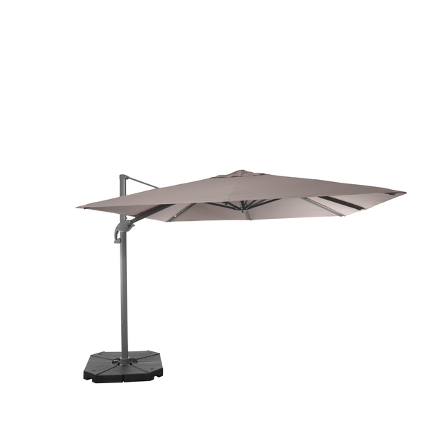 Sombrilla excentrica antiviento Mistral 3x3m - Estructura gris antracita