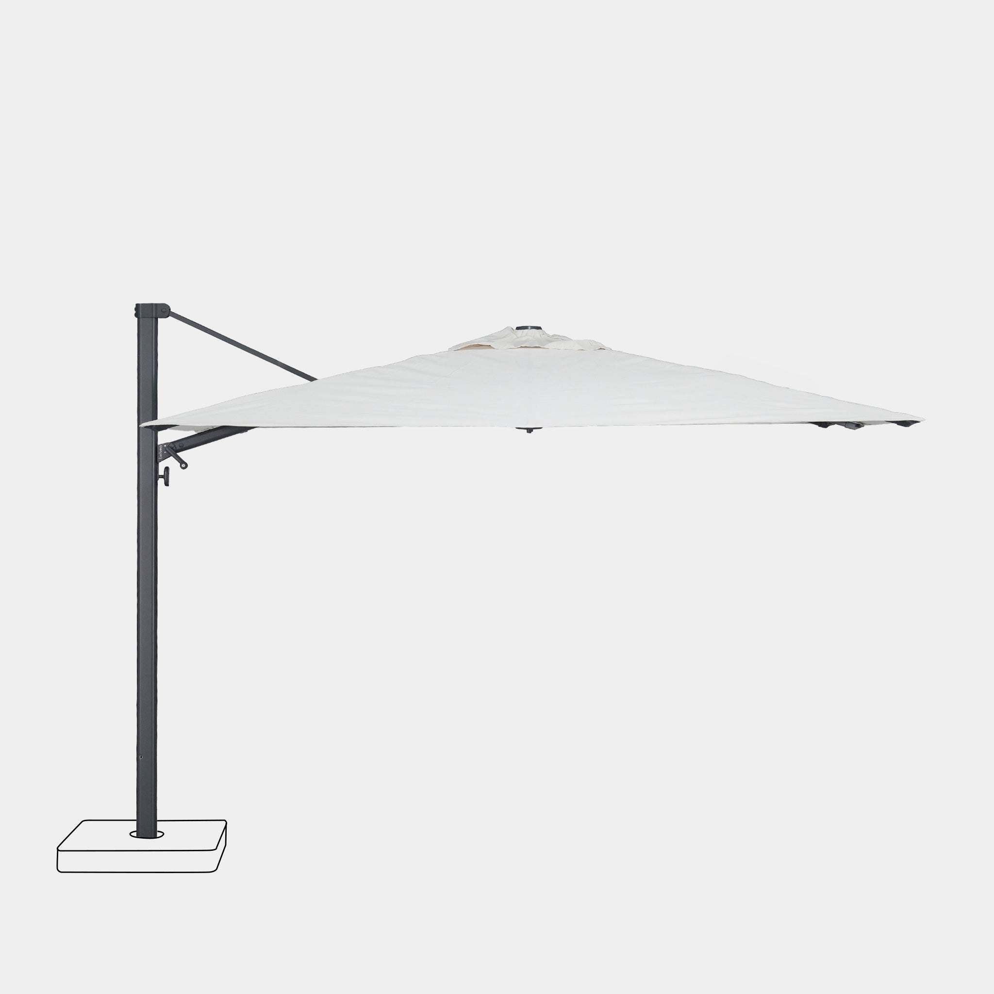 Sombrilla excentrica antiviento Mistral 3x3m - Estructura gris antracita