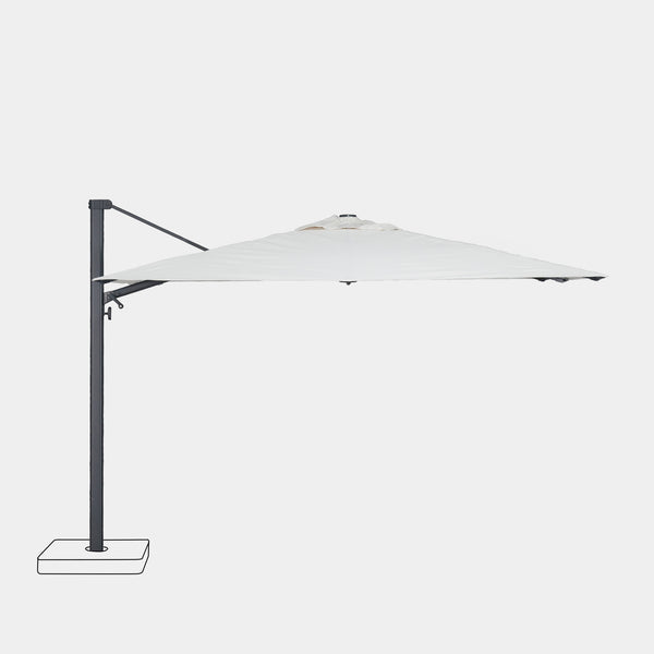 Sombrilla excentrica antiviento Mistral 3x3m - Estructura gris antracita